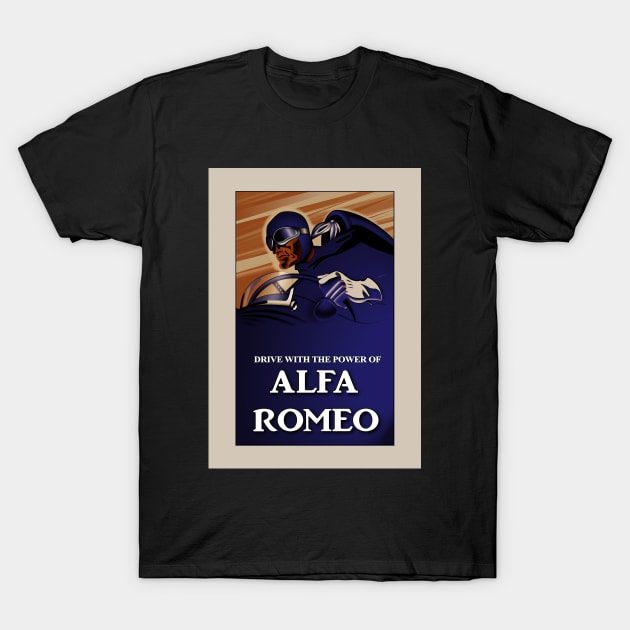 Alfa Romeo Vintage Poster Solid Design T-Shirt by fmDisegno